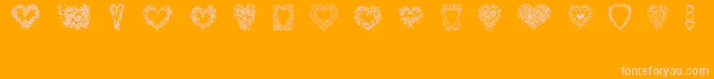 HeartsOfLime-Schriftart – Rosa Schriften auf orangefarbenem Hintergrund