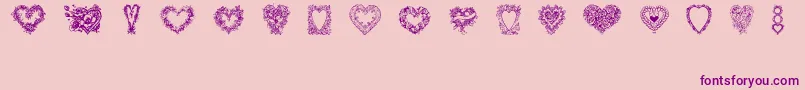 HeartsOfLime-Schriftart – Violette Schriften auf rosa Hintergrund