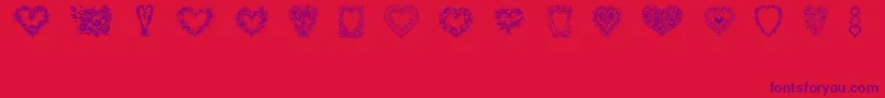 HeartsOfLime-Schriftart – Violette Schriften auf rotem Hintergrund