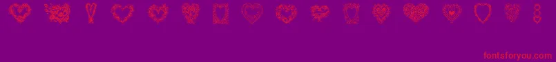 HeartsOfLime-Schriftart – Rote Schriften auf violettem Hintergrund