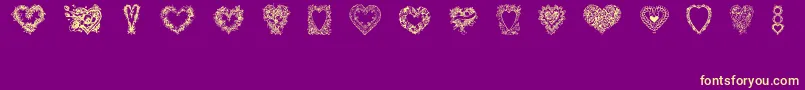 HeartsOfLime Font – Yellow Fonts on Purple Background