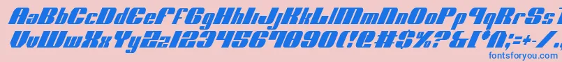 Nolo Contendre Condital Font – Blue Fonts on Pink Background