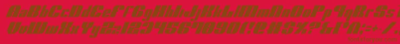 Nolo Contendre Condital Font – Brown Fonts on Red Background