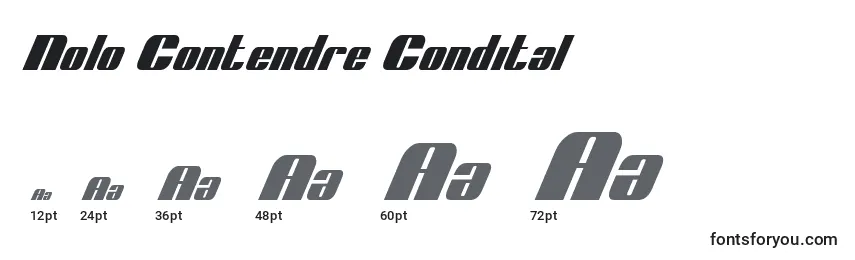 Размеры шрифта Nolo Contendre Condital