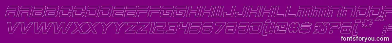 2015CruiserHollowBoldItalic Font – Green Fonts on Purple Background