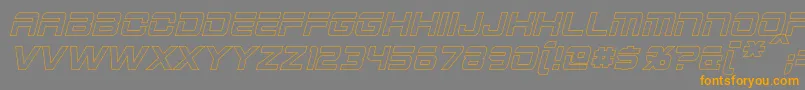 2015CruiserHollowBoldItalic-Schriftart – Orangefarbene Schriften auf grauem Hintergrund