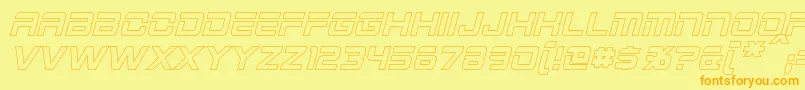 2015CruiserHollowBoldItalic-Schriftart – Orangefarbene Schriften auf gelbem Hintergrund