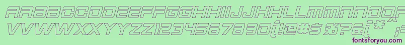 2015CruiserHollowBoldItalic Font – Purple Fonts on Green Background