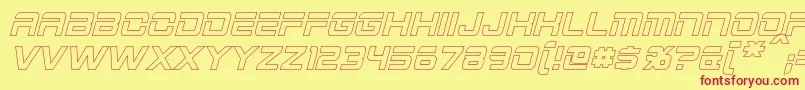 2015CruiserHollowBoldItalic Font – Red Fonts on Yellow Background