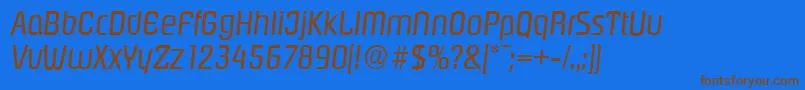 PasadenaserialItalic Font – Brown Fonts on Blue Background