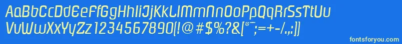 PasadenaserialItalic-Schriftart – Gelbe Schriften auf blauem Hintergrund