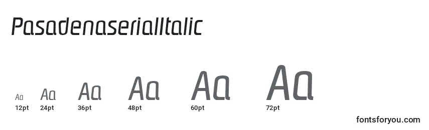 Размеры шрифта PasadenaserialItalic