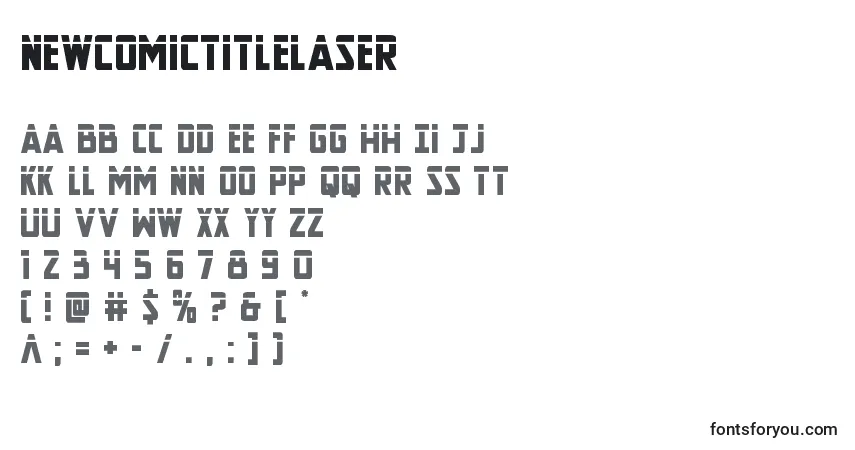 Schriftart Newcomictitlelaser – Alphabet, Zahlen, spezielle Symbole