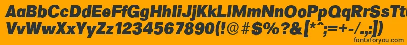 FormulaserialHeavyItalic Font – Black Fonts on Orange Background