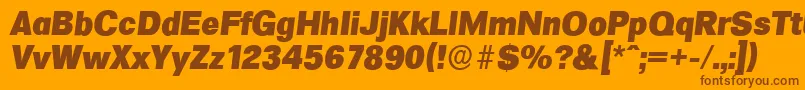 フォントFormulaserialHeavyItalic – オレンジの背景に茶色のフォント