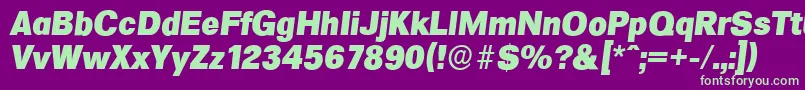 FormulaserialHeavyItalic Font – Green Fonts on Purple Background
