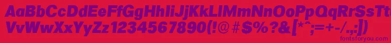 フォントFormulaserialHeavyItalic – 赤い背景に紫のフォント