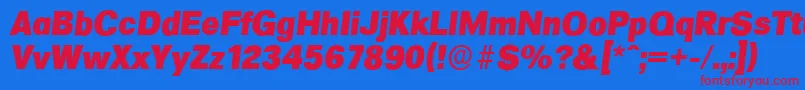 FormulaserialHeavyItalic Font – Red Fonts on Blue Background