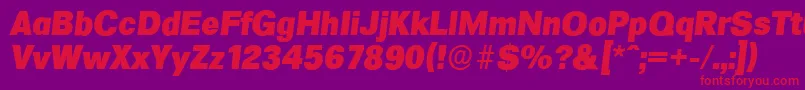 FormulaserialHeavyItalic Font – Red Fonts on Purple Background