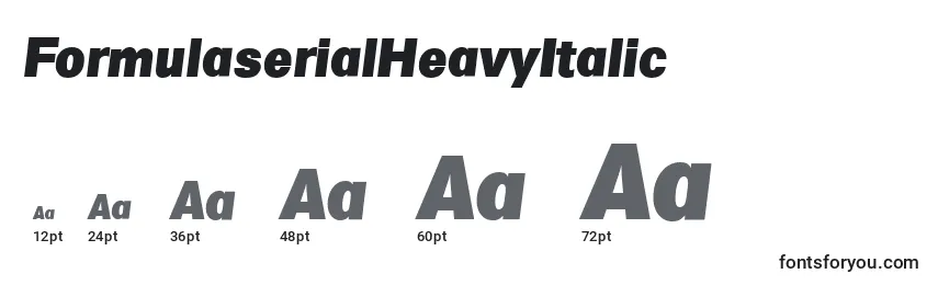 Размеры шрифта FormulaserialHeavyItalic