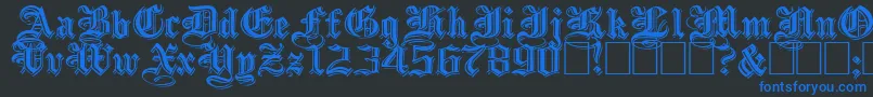 EmbossedBlackWide Font – Blue Fonts on Black Background