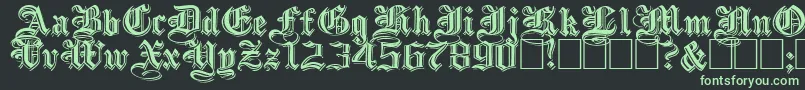 EmbossedBlackWide Font – Green Fonts on Black Background