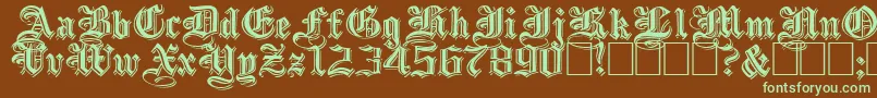 EmbossedBlackWide Font – Green Fonts on Brown Background