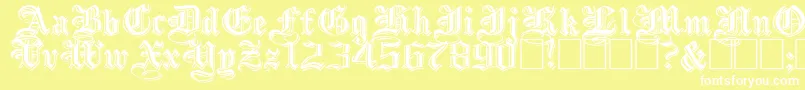 EmbossedBlackWide Font – White Fonts on Yellow Background