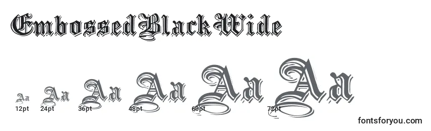 EmbossedBlackWide Font Sizes