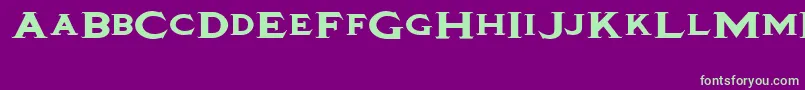 Tinplatetitlingblackwide Font – Green Fonts on Purple Background