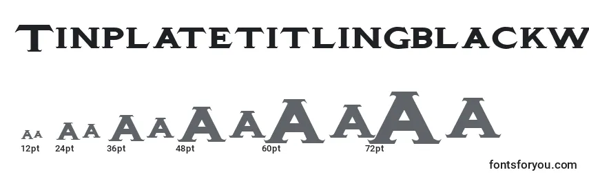 Размеры шрифта Tinplatetitlingblackwide