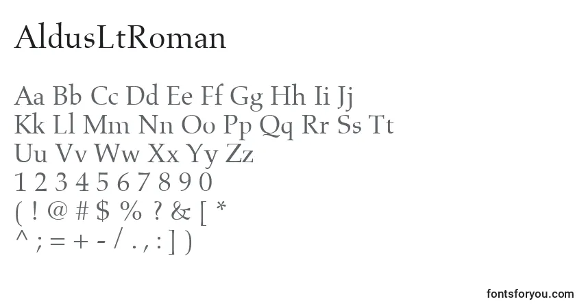 Шрифт AldusLtRoman – алфавит, цифры, специальные символы