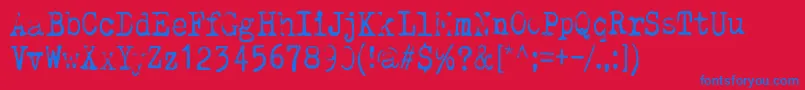 Шрифт WhyDoWeBlinkSoFrequently. – синие шрифты на красном фоне