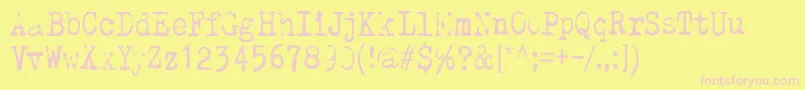 WhyDoWeBlinkSoFrequently.-fontti – vaaleanpunaiset fontit keltaisella taustalla