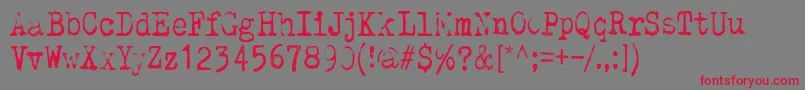 Czcionka WhyDoWeBlinkSoFrequently. – czerwone czcionki na szarym tle