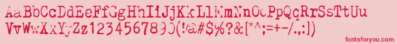 WhyDoWeBlinkSoFrequently.-Schriftart – Rote Schriften auf rosa Hintergrund