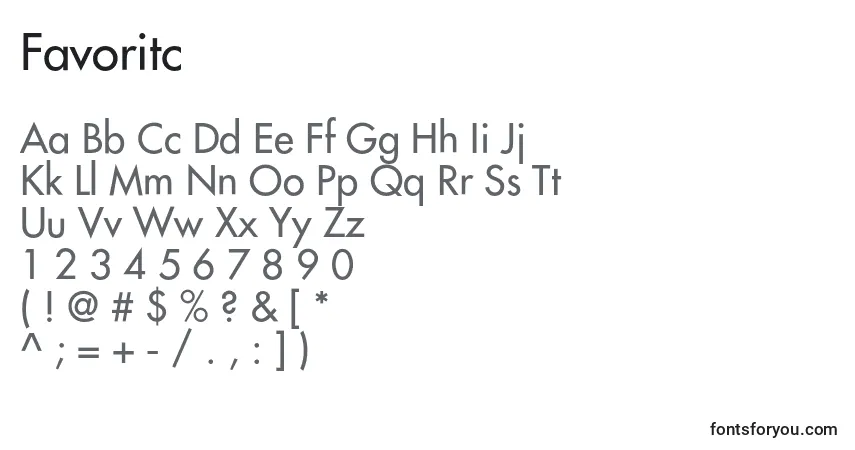 Schriftart Favoritc – Alphabet, Zahlen, spezielle Symbole