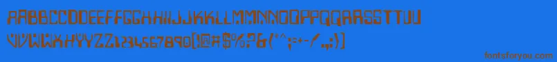 HomemadeRobot Font – Brown Fonts on Blue Background