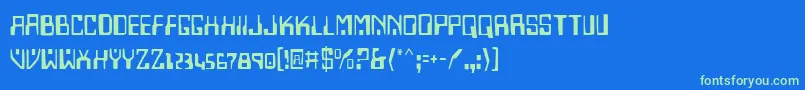 HomemadeRobot Font – Green Fonts on Blue Background