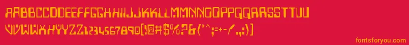 HomemadeRobot Font – Orange Fonts on Red Background