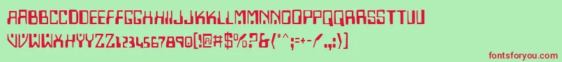 フォントHomemadeRobot – 赤い文字の緑の背景