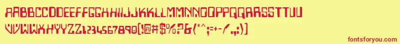 HomemadeRobot Font – Red Fonts on Yellow Background