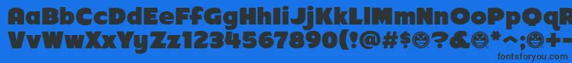 Arb218FinishedFreeware Font – Black Fonts on Blue Background