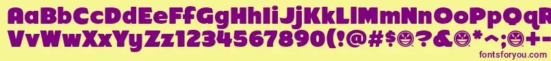 Arb218FinishedFreeware Font – Purple Fonts on Yellow Background