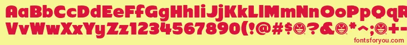 Arb218FinishedFreeware Font – Red Fonts on Yellow Background