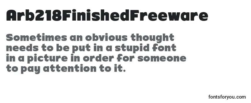 Review of the Arb218FinishedFreeware Font