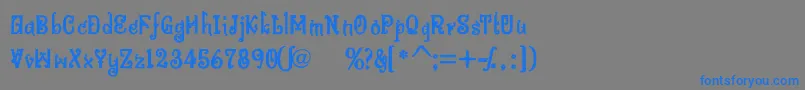 フォントBitlingniksmusicalBold – 灰色の背景に青い文字