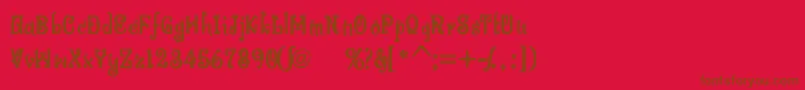 Fonte BitlingniksmusicalBold – fontes marrons em um fundo vermelho