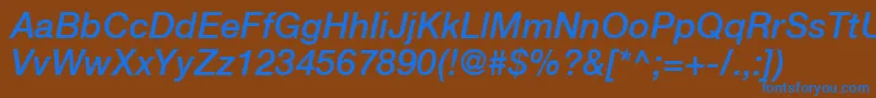HelveticaLt66MediumItalic Font – Blue Fonts on Brown Background