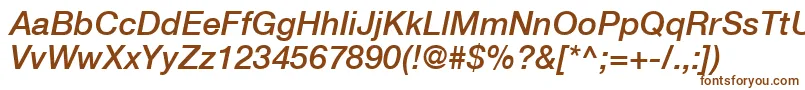 HelveticaLt66MediumItalic Font – Brown Fonts on White Background